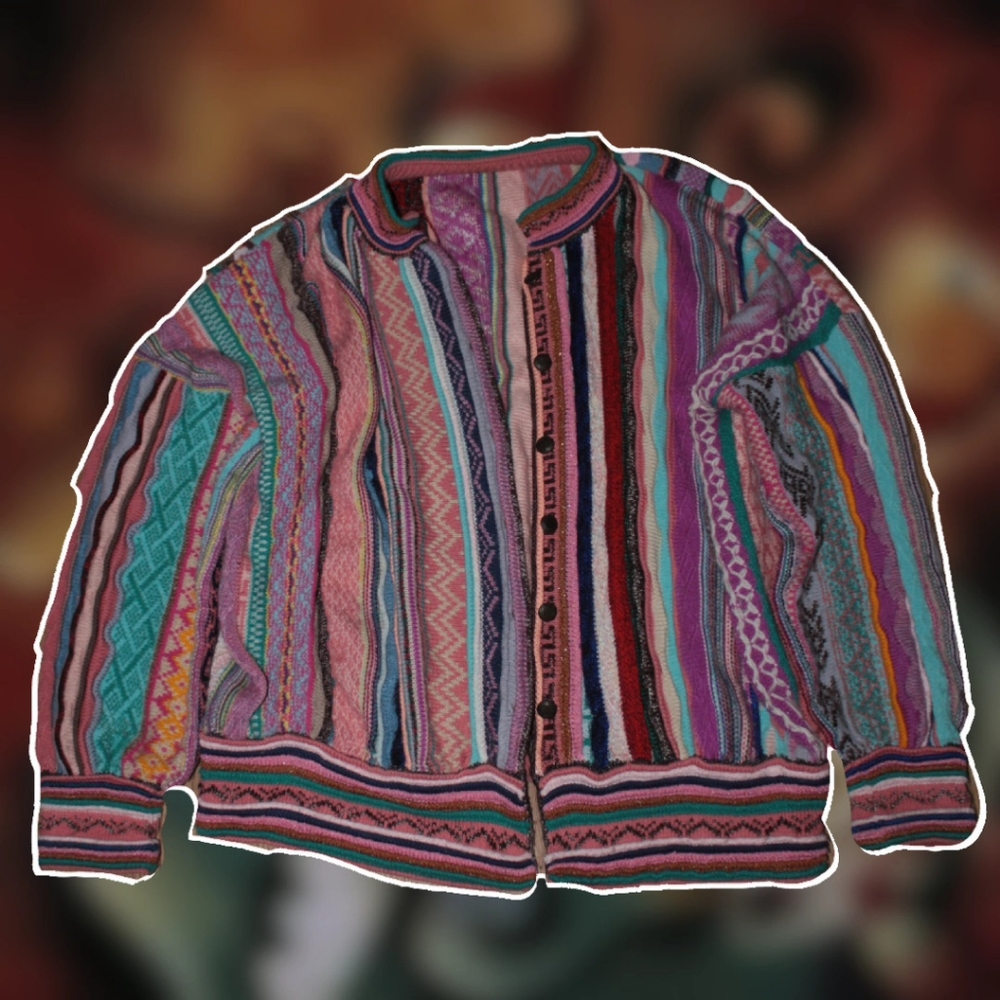 Boho Multicolour Button-Up Cardigan